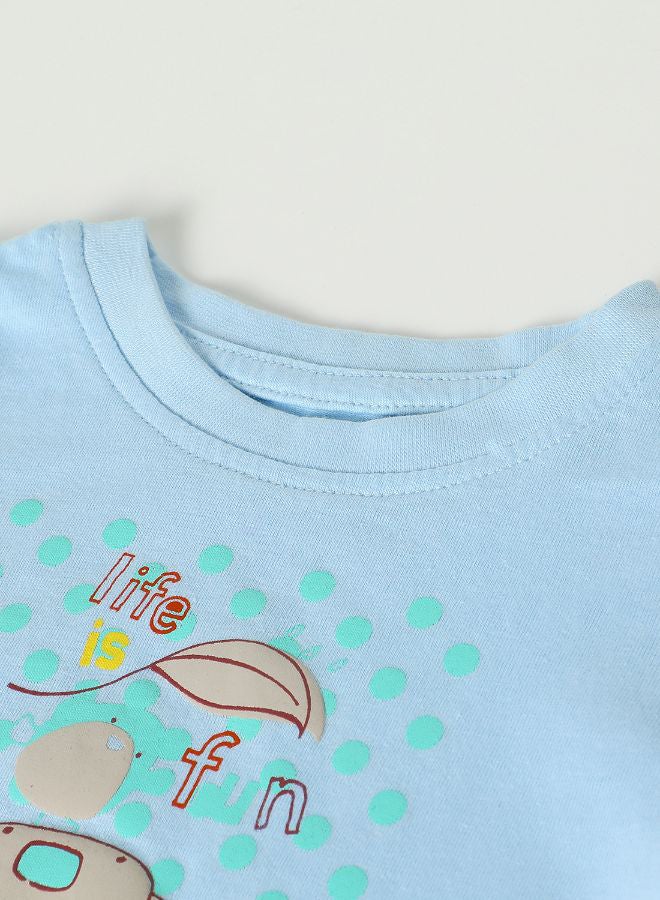 زرافة تيشيرت مطبوع كاجوال نمط يعبر عن بحر بتأثير مهدئ - Image 4