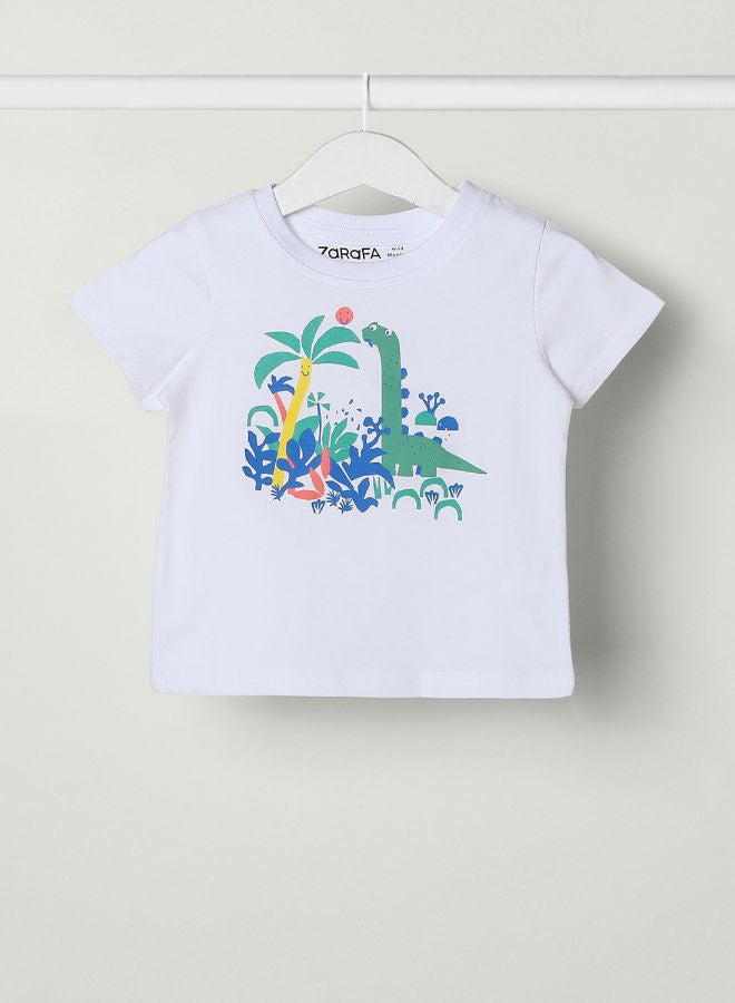 Zarafa Baby Boys Crew Neck Short Sleeve T-Shirt Salt White - Image 1
