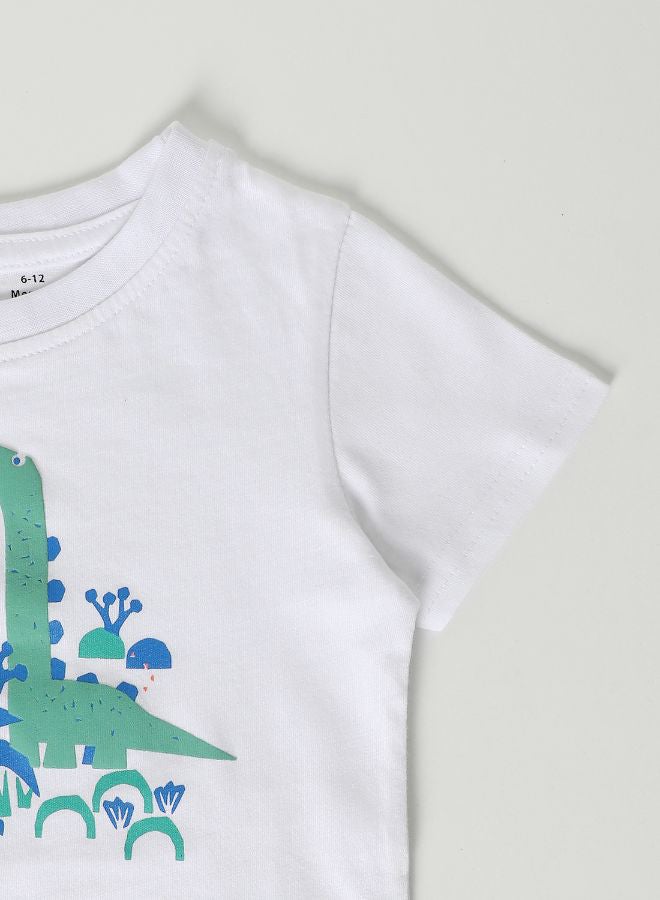 Zarafa Baby Boys Crew Neck Short Sleeve T-Shirt Salt White - Image 3
