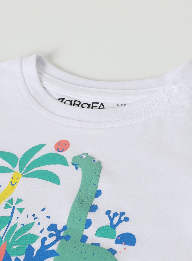 Zarafa Baby Boys Crew Neck Short Sleeve T-Shirt Salt White - Image 4