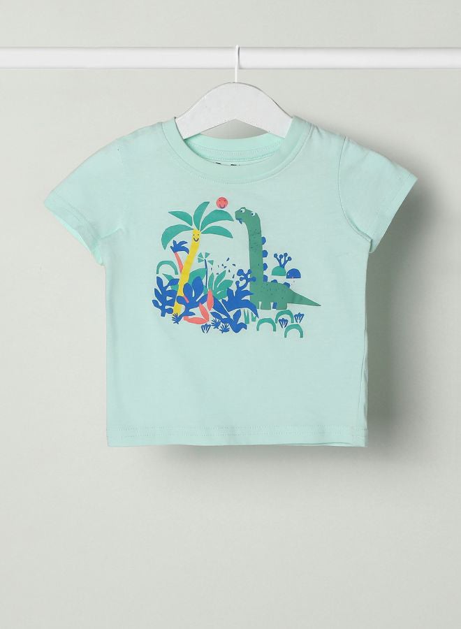 Zarafa Baby Boys Crew Neck Short Sleeve T-Shirt Light Green - Image 1