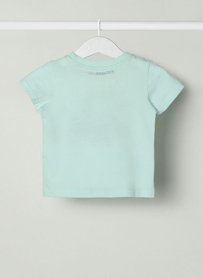 Zarafa Baby Boys Crew Neck Short Sleeve T-Shirt Light Green - Image 2