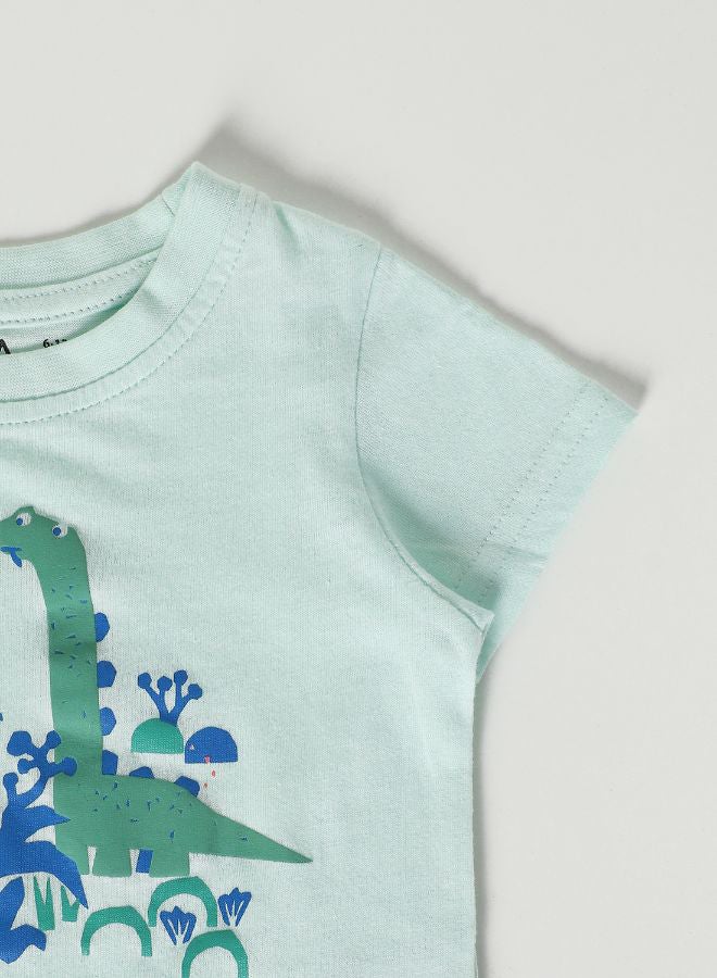 Zarafa Baby Boys Crew Neck Short Sleeve T-Shirt Light Green - Image 3