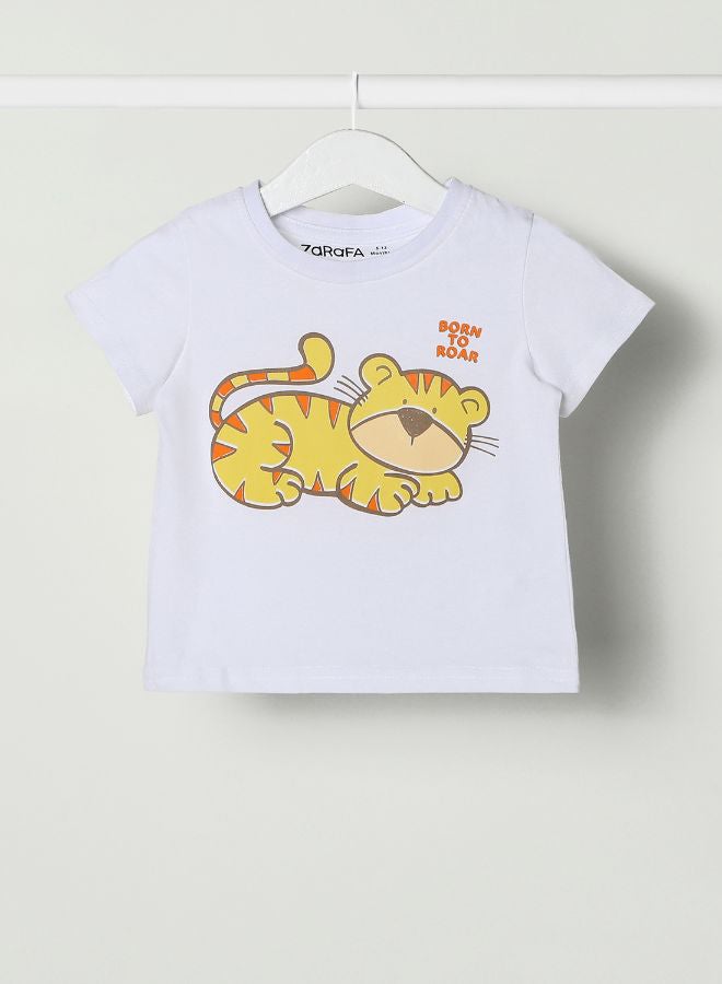 Zarafa - Baby Boys Crew Neck Short Sleeve T-Shirt Salt White - Image 1