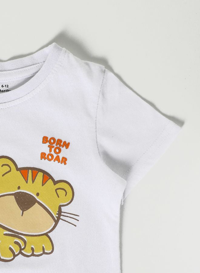 Zarafa - Baby Boys Crew Neck Short Sleeve T-Shirt Salt White - Image 1