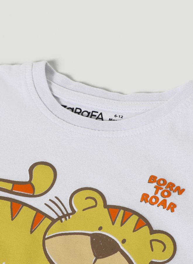 Zarafa - Baby Boys Crew Neck Short Sleeve T-Shirt Salt White - Image 1
