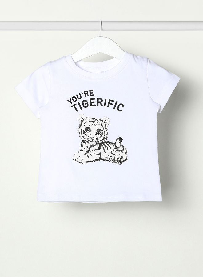 Zarafa - Baby Boys Crew Neck Short Sleeve T-Shirt Bright White - Image 1