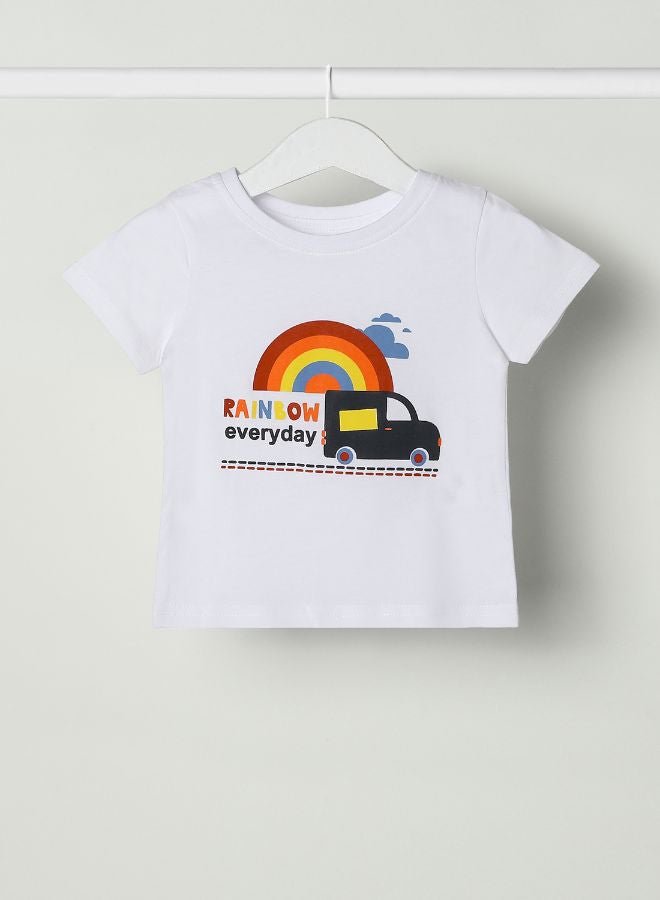 Zarafa Baby Boys Crew Neck Short Sleeve T-Shirt White - Image 1