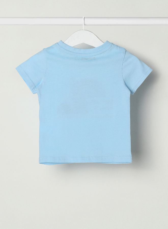Zarafa Baby Boys Crew Neck Short Sleeve T-Shirt Sky Blue - Image 2