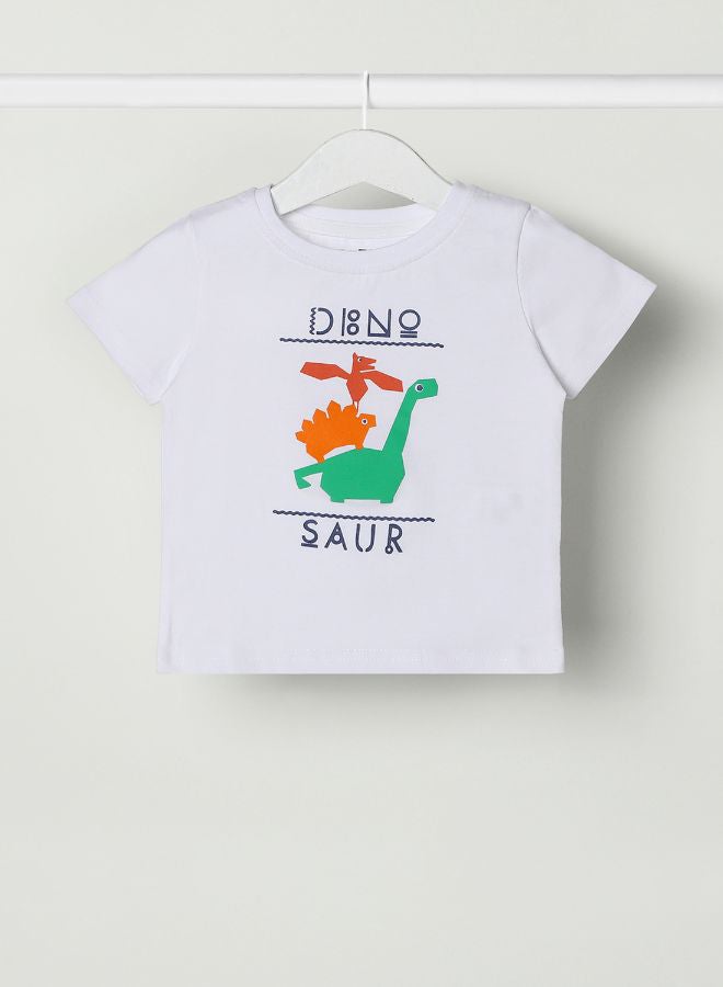 Zarafa Baby Boys Crew Neck Short Sleeve T-Shirt Daisy White - Image 1