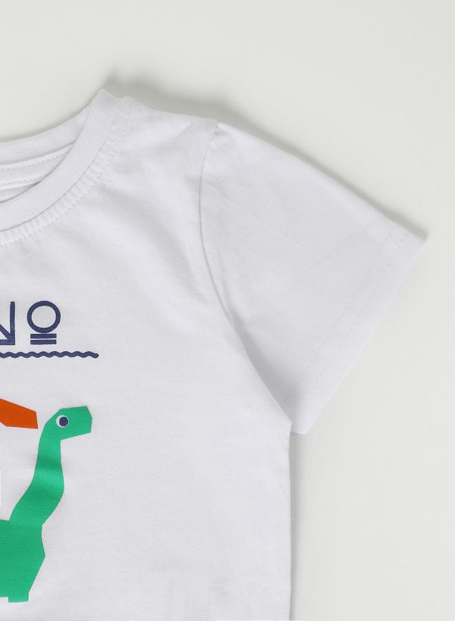 Zarafa Baby Boys Crew Neck Short Sleeve T-Shirt Daisy White - Image 3