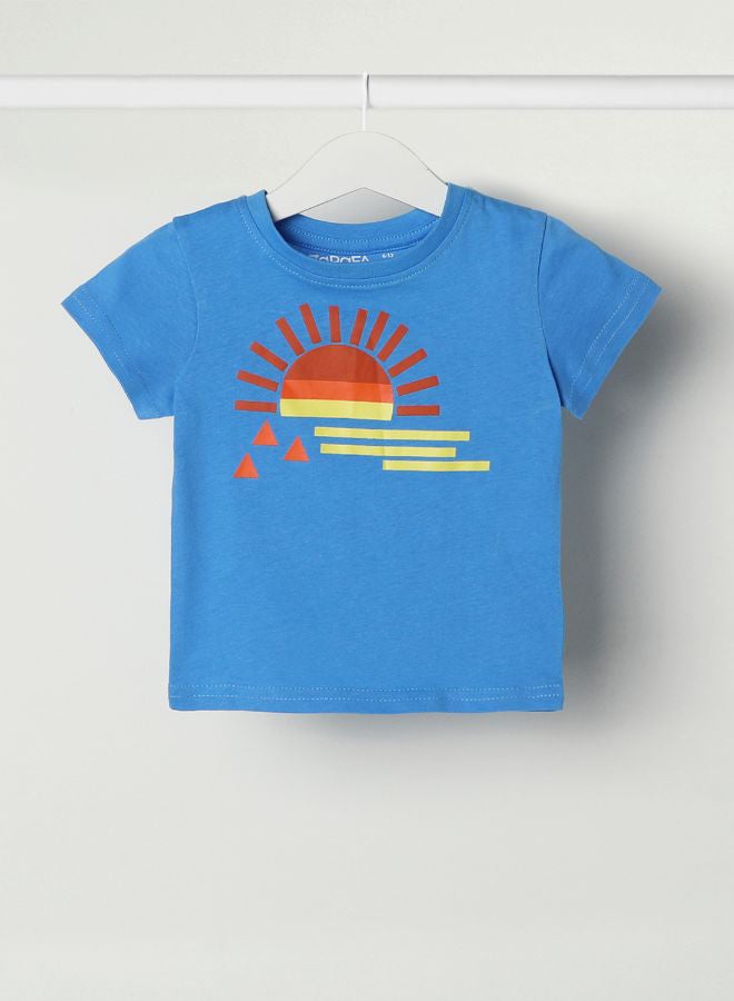 Baby Boys Crew Neck Short Sleeve T-Shirt Cobalt Blue