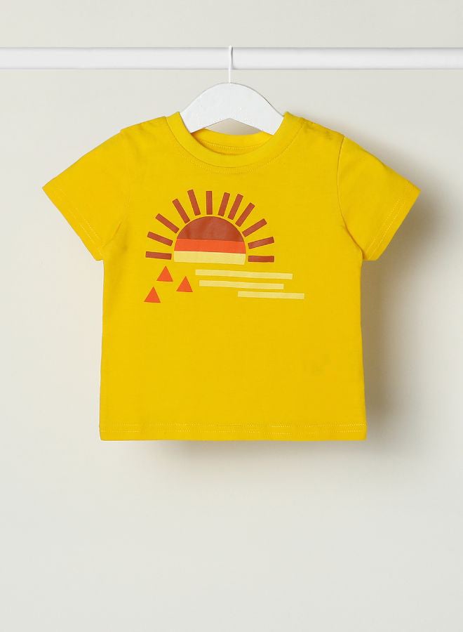 Zarafa Baby Boys Crew Neck Short Sleeve T-Shirt Lemon Zest - Image 1
