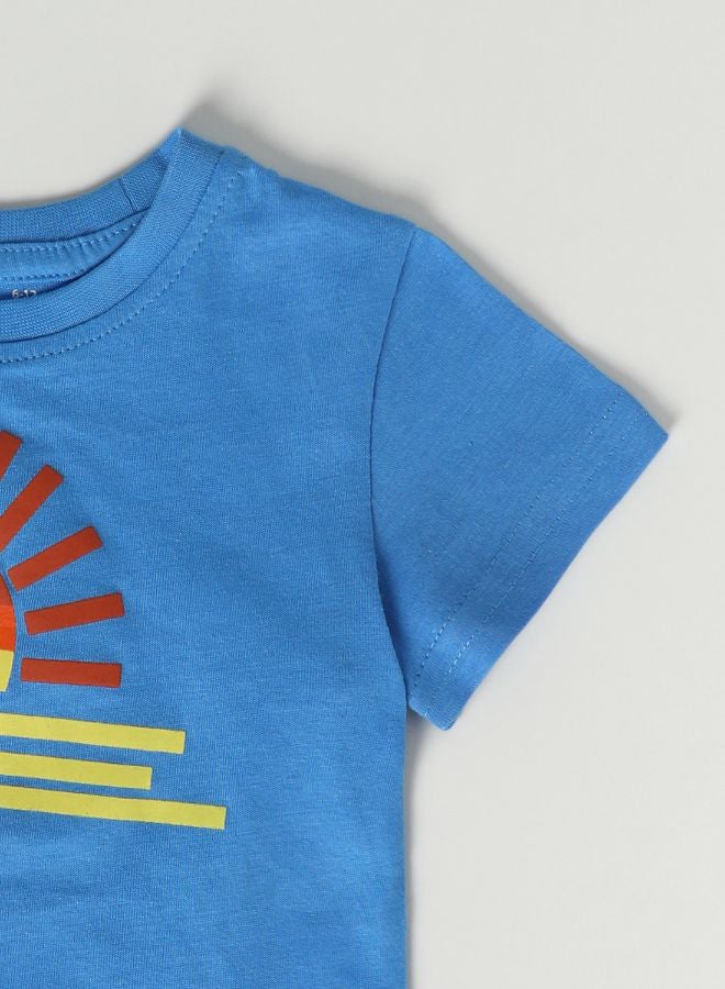 Baby Boys Crew Neck Short Sleeve T-Shirt Cobalt Blue