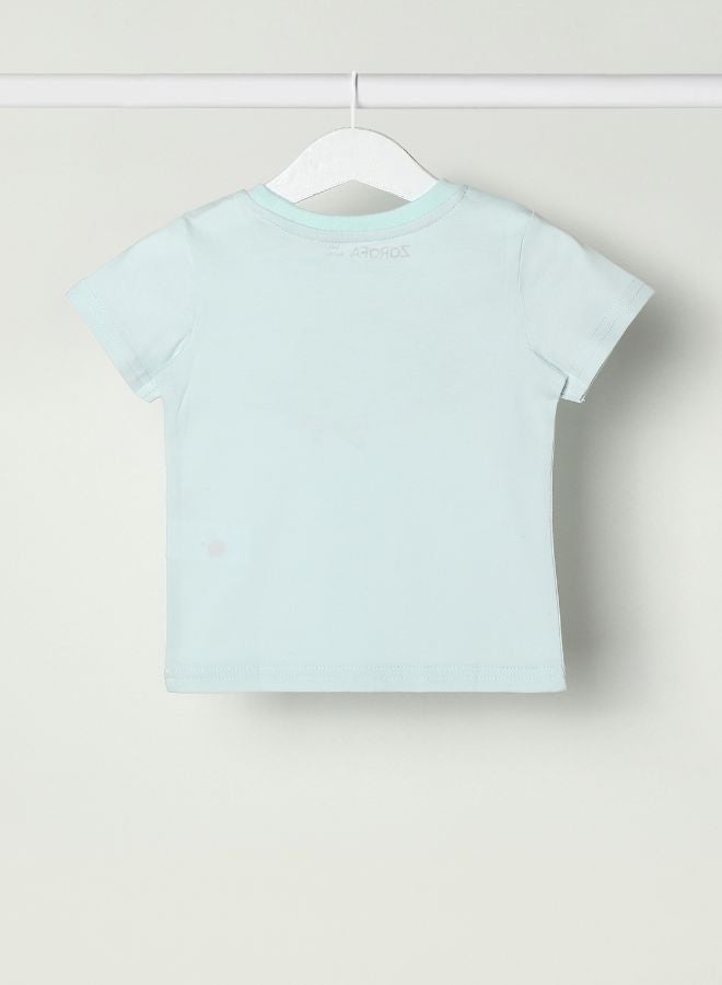 Zarafa Baby Boys Crew Neck Short Sleeve T-Shirt Mint  - Image 2
