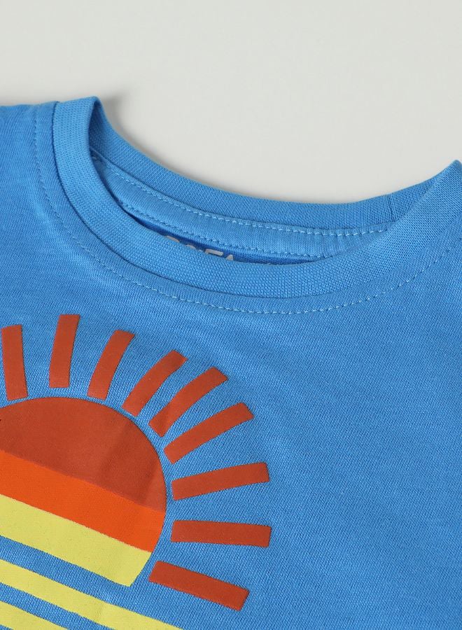 Baby Boys Crew Neck Short Sleeve T-Shirt Cobalt Blue
