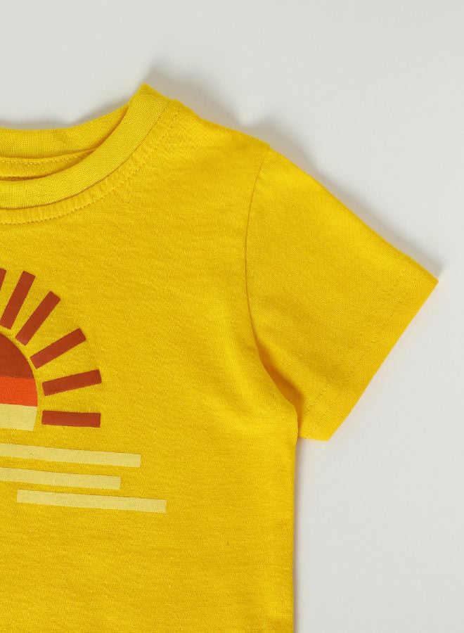 Zarafa Baby Boys Crew Neck Short Sleeve T-Shirt Lemon Zest - Image 3