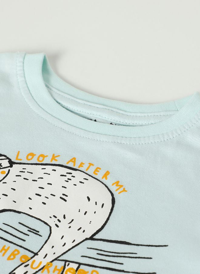 Zarafa Baby Boys Crew Neck Short Sleeve T-Shirt Mint  - Image 4
