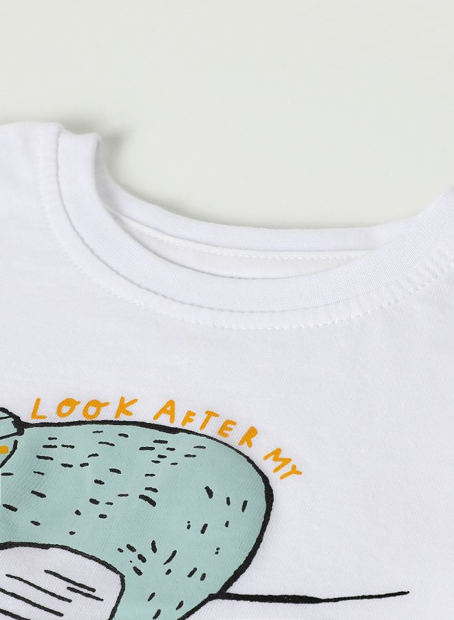 Zarafa Baby Boys Crew Neck Short Sleeve T-Shirt White - Image 4