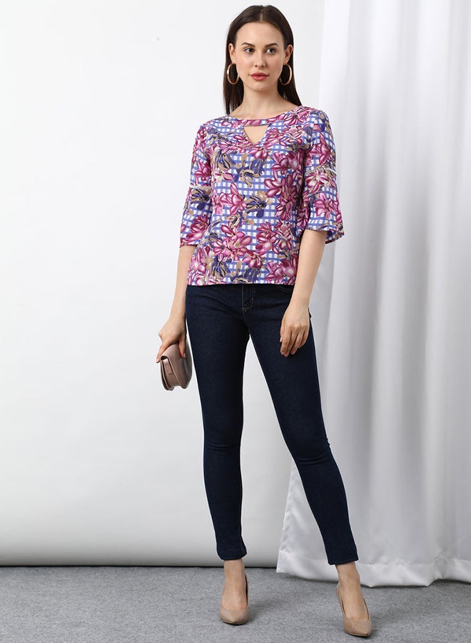 Aila Casual Woven Top Multicolour - Image 3