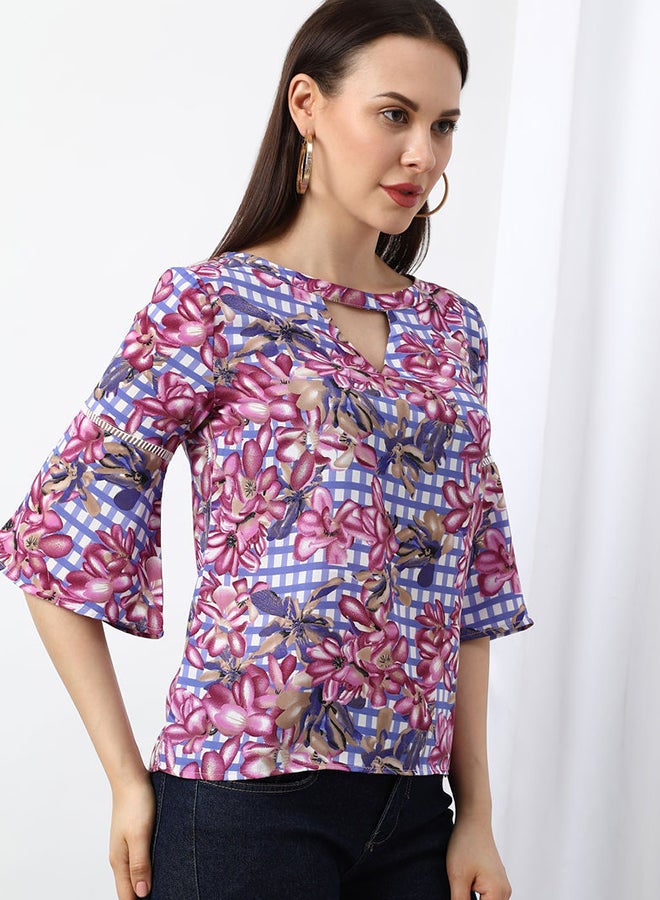 Aila Casual Woven Top Multicolour - Image 2