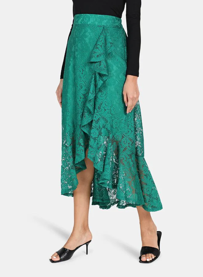 Aila Casual Lace Skirt Green
