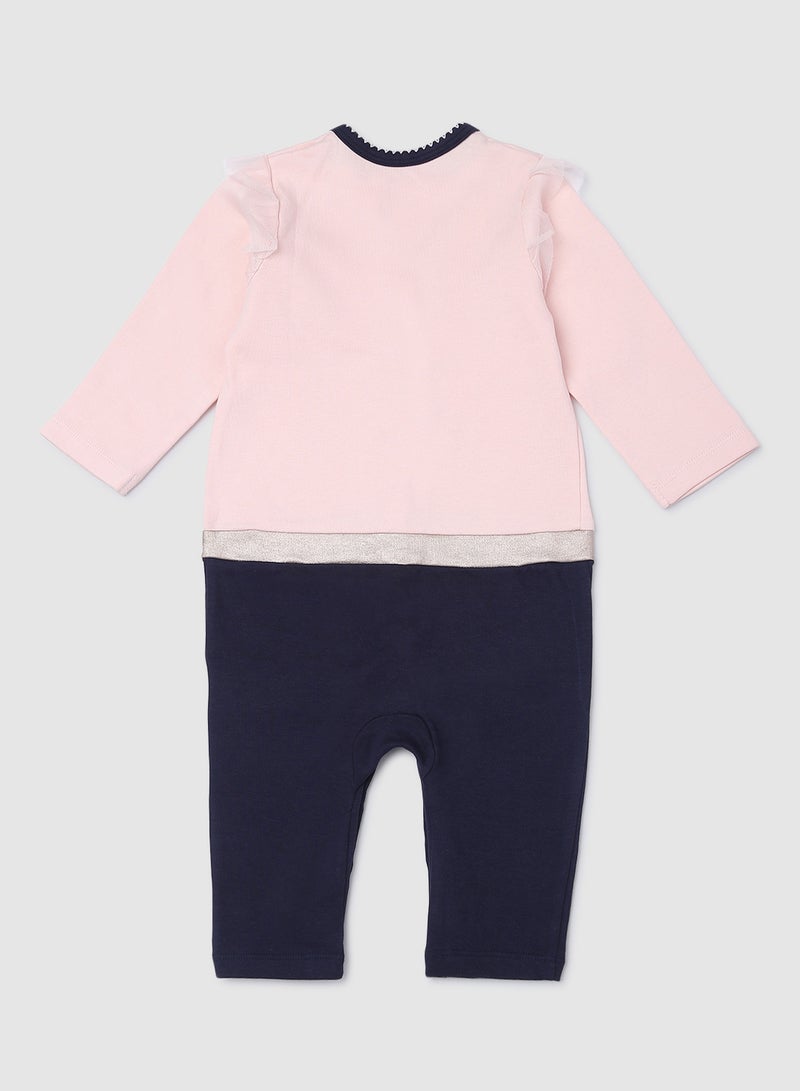 Zarafa - Round Neck Button Down Romper Pink/Blue - Image 1