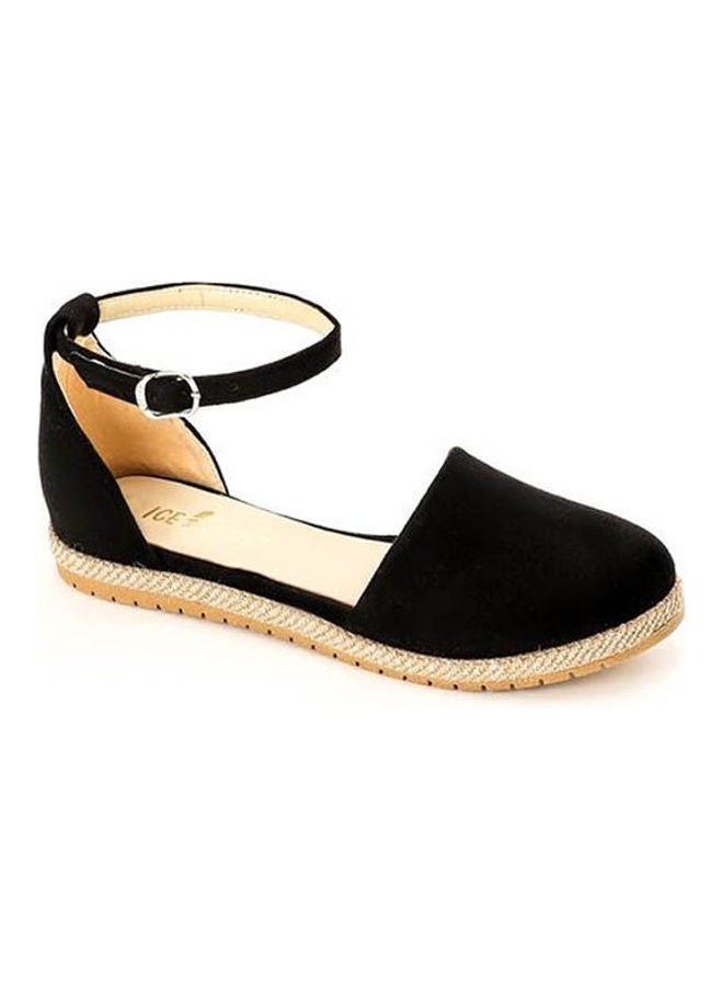 ICE CLUB Roun Toe Suede Buckle Flats Black  - Image 2