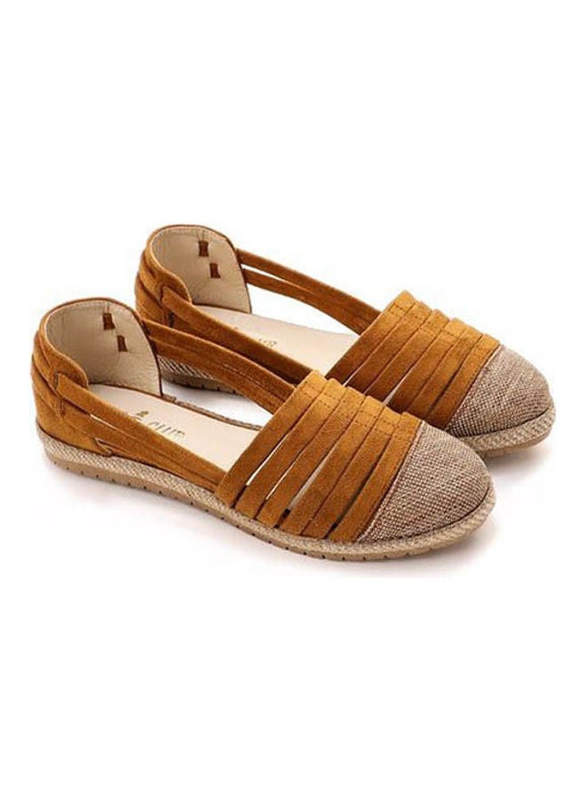 ICE CLUB Slip On Suede & Textile Comfy Flat Shoes Brown  - Image 1
