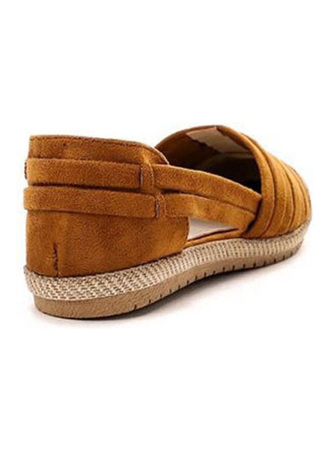 ICE CLUB Slip On Suede & Textile Comfy Flat Shoes Brown  - Image 2