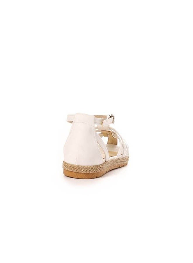 ICE CLUB Buckle Closure Leather Sandals White - Image 3