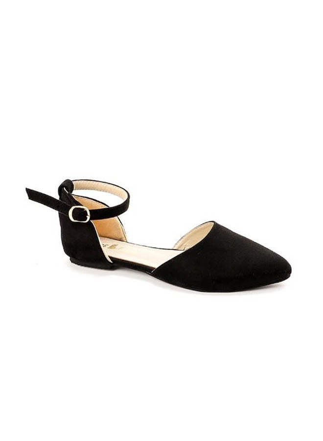 ICE CLUB Pointed Suede Elegant Ballerina Black  - Image 1