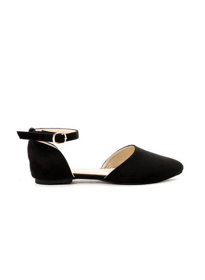 ICE CLUB Pointed Suede Elegant Ballerina Black  - Image 2