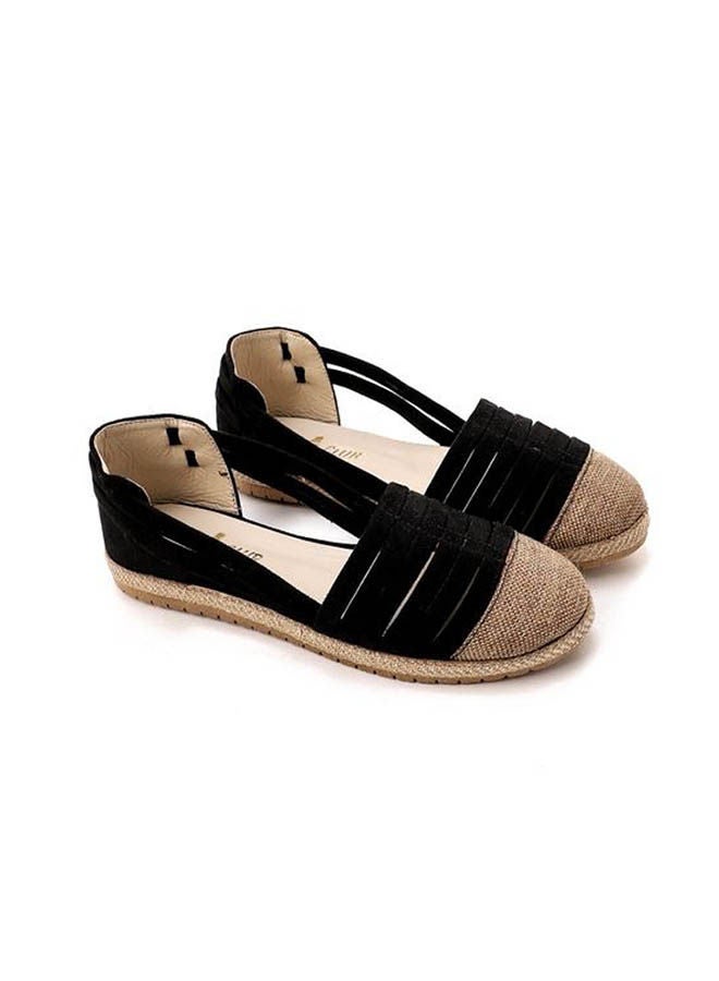 ICE CLUB Slip On Suede & Textile Comfy Flat Shoes Black 