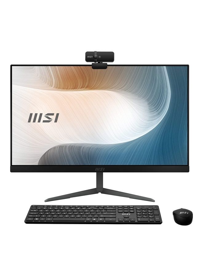 MSI - MODERN AM241P 11M 826AE All-In-One Desktop With 23.8-Inch FHD Display, Core i3-1115G4 Processer 3.0Ghz /8GB RAM/1TB HDD+256GB SSD/Win 11 Home/Intel UHD Graphics International Version Black - Image 1