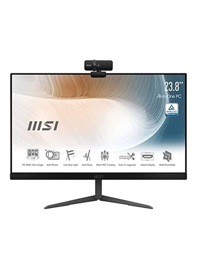 MSI - MODERN AM241P 11M 826AE All-In-One Desktop With 23.8-Inch FHD Display, Core i3-1115G4 Processer 3.0Ghz /8GB RAM/1TB HDD+256GB SSD/Win 11 Home/Intel UHD Graphics International Version Black - Image 1