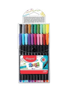 20-Piece Graph'Peps Fineliner Pen Multicolour - v1653371081/N14622205A_1