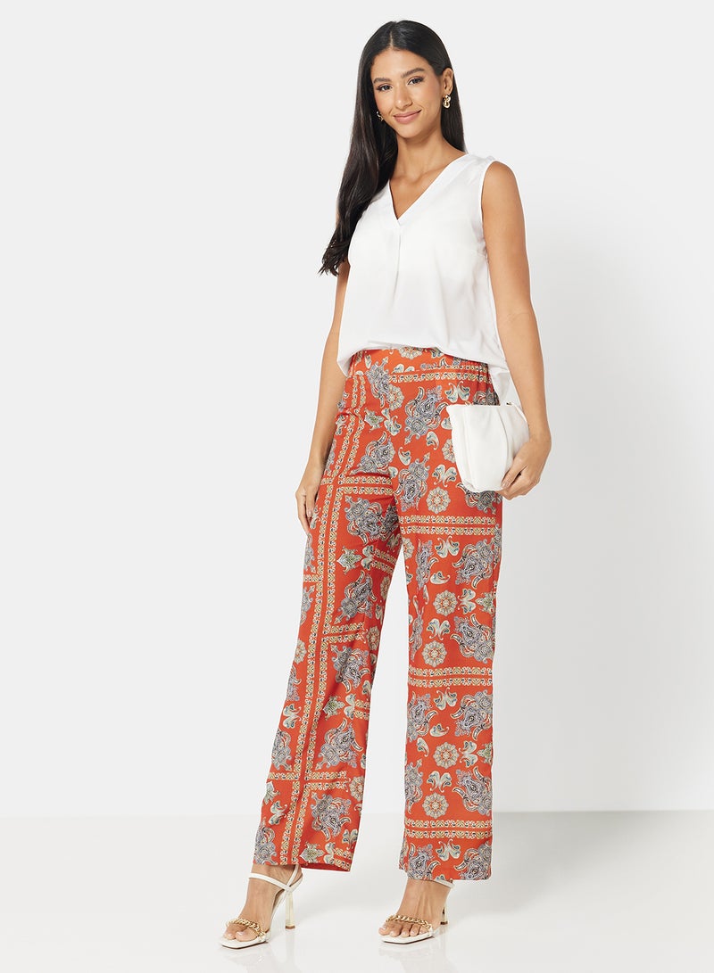 ترينديول بنطال مزين بطبعة بلاط بنمط زهور بريك - Image 3