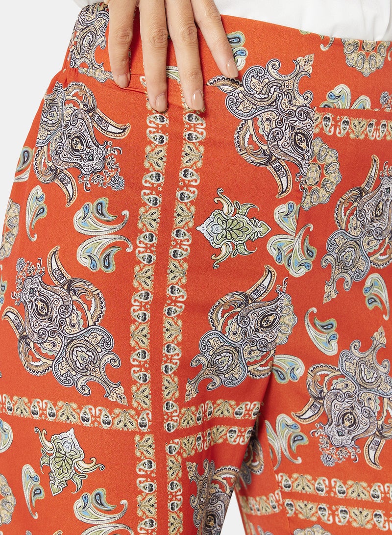 ترينديول بنطال مزين بطبعة بلاط بنمط زهور بريك - Image 4