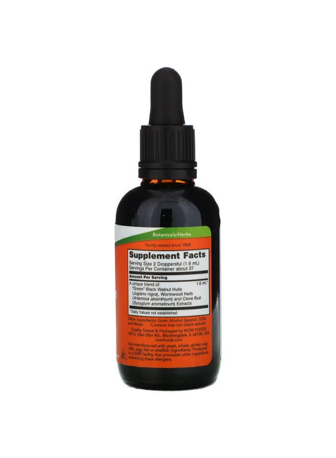 Now Foods - Fresh Green Black Walnut Wormwood Complex Herbal Supplement 60 Ml 2 Fl Oz (59 Ml) - Image 1