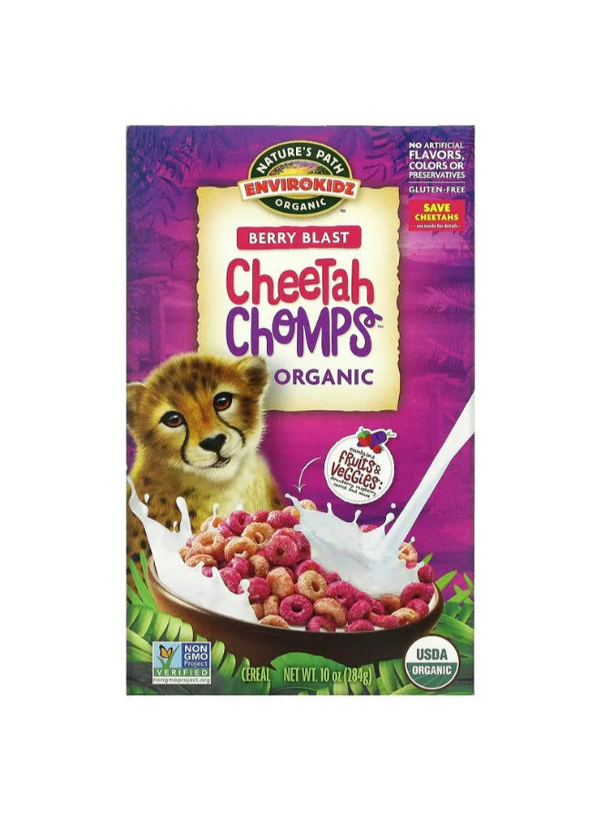 Nature's path Envirokidz Berry Blast Cheetah Chomps Organic Cereal 284grams  - Image 1