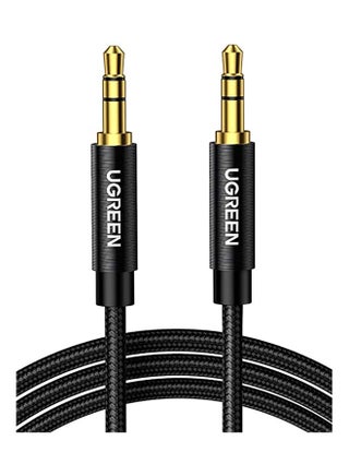 1M Aux Cable 3.5mm Audio Cable Flexible Braided Male to Male Lead Auxiliary Headphone Cable for Phone Tablet Speakers Car Stereo Headphones MacBook Pro 2021 Black - v1653375494/N46344955A_1