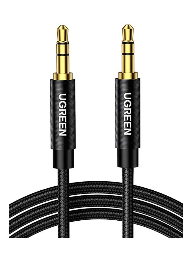 Ugreen 1M Aux Cable 3.5mm Audio Cable Flexible Braided Male to Male Lead Auxiliary Headphone Cable for Phone Tablet Speakers Car Stereo Headphones MacBook Pro 2021 Black  - Image 1