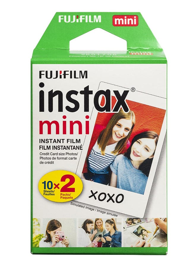 FUJIFILM Instax Mini Instant Film 10 Sheets x 2 Packs White  - Image 1