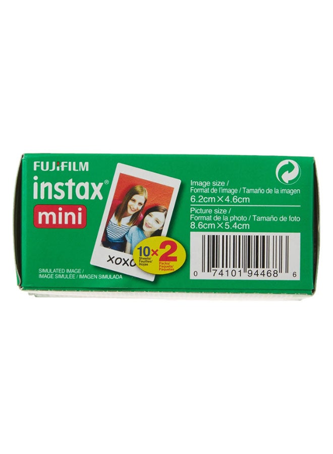 FUJIFILM Instax Mini Instant Film 10 Sheets x 2 Packs White  - Image 3