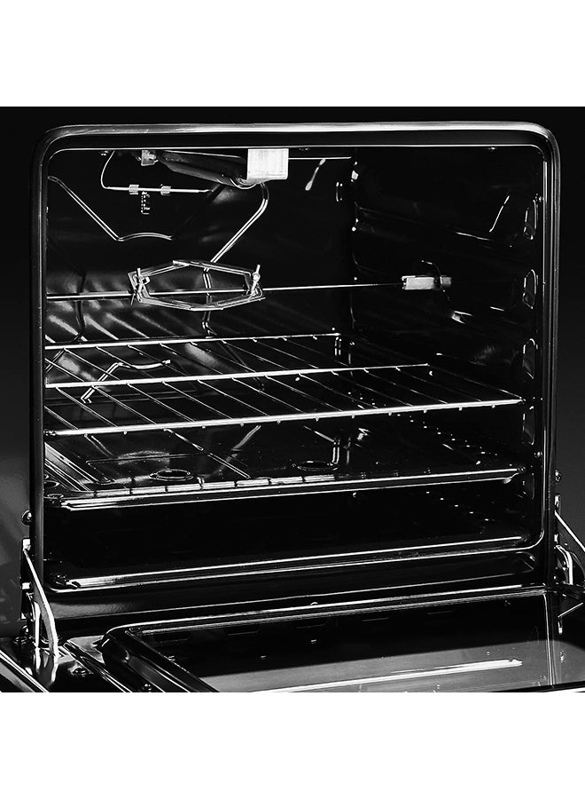 4 Burner Gas Cooker 60 x 60 cm, Full-Safety, Stainless-Steel Cooker, Gas Oven with Rotisserie, Thermostat, Auto-Ignition, 1 year warranty SGC601FS(N) Silver/Black