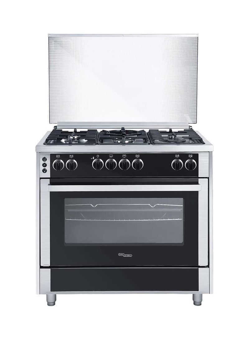 SUPER GENERAL 5 Burner Gas Cooker 90 x 60 cm  ,1 year Warranty SGC916FSBGOF Silver/Black  - Image 1