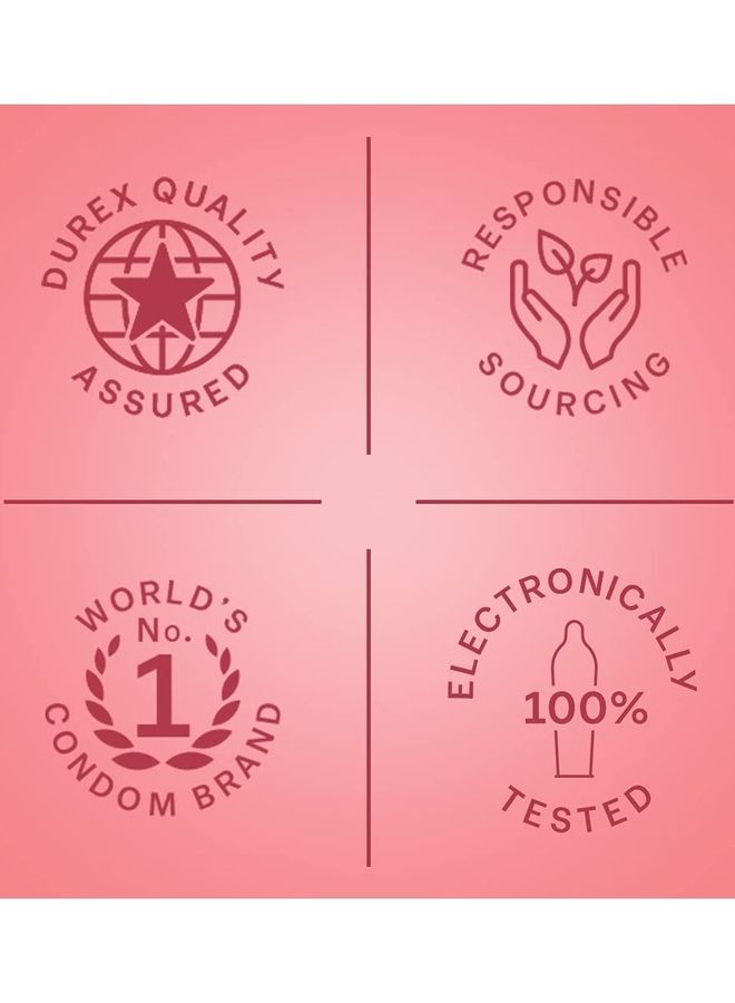 Durex - Extra Thin Wild Strawberry Flavoured Condoms For Men, Pack of 10 - Image 1