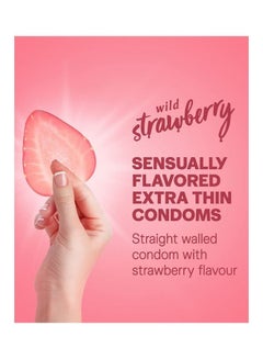 Durex 10-Piece Extra Thin Wild Strawberry Flavoured Condoms For Men, Pack Of 3  - Image 4