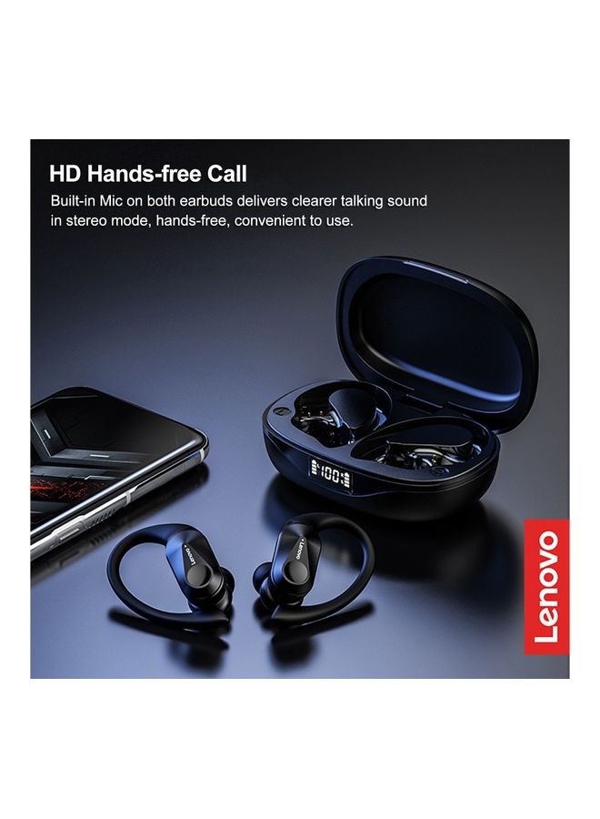 Lenovo LP75 True Wireless Headphones With Mic Ear-hook Sports Headset Sweatproof Earphone In-Ear BT5.3 Earbuds Black - Image 2